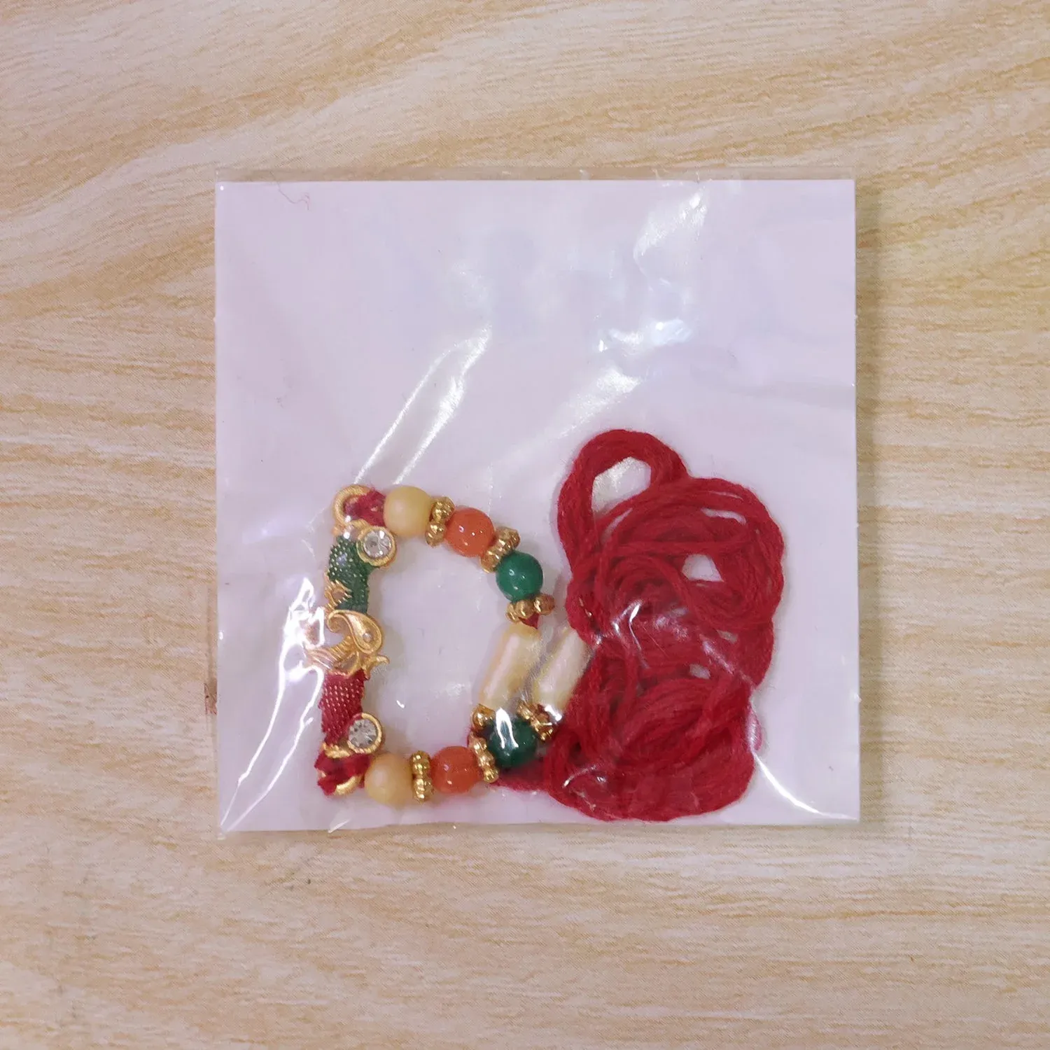 Minimal Beaded Thread Designer Premium Traditional Rakhi for Brother - Detailed Feature View 5