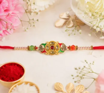 Premium Floral Stone Studded Traditional Designer Rakhi for Brother