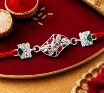 Religious Swastik Rakhi with Enamel Work Rakhi for Brother