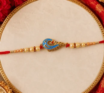 Blue Peacock Meenakari Rakhi for Brother Bhai Raksha Bandhan Festival Special Gift