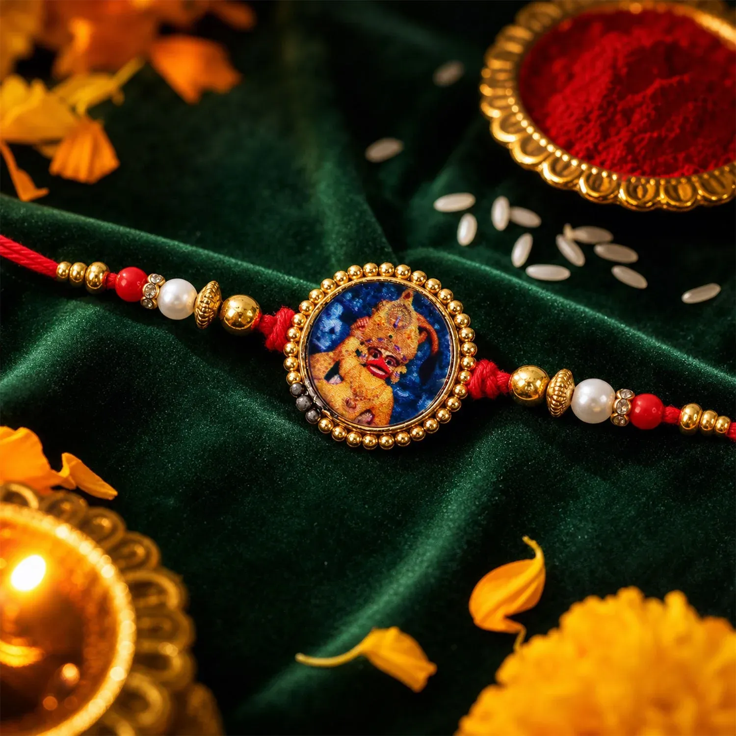 Premium Hanuman Ji Photo Premium Designer Traditional Rakhi for Brother - Buy Online at Alikart