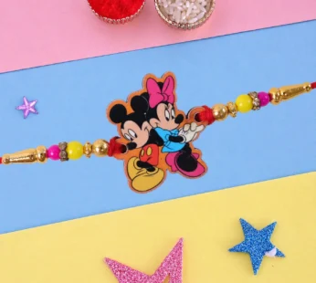Cartoon Mouse Kids Beaded Premium Designer Traditional Rakhi for Brother