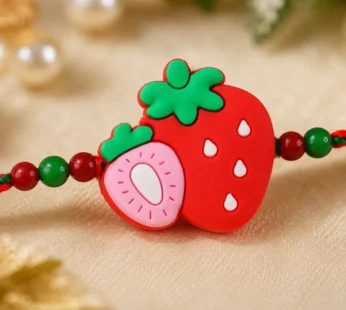 Strawberry Charm Kids Beaded Premium Designer Rakhi for Brother