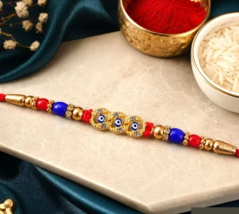 Designer Evil Eye Motif Rakhi with Stone & Beadwork Rakhi for Brother