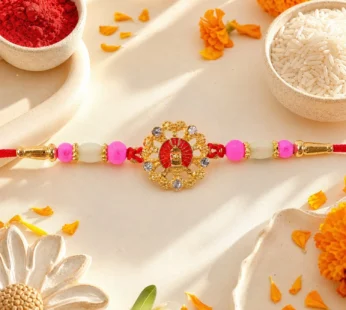 Divine Shivling Trishul Rakhi with Stones & Beads – Rakhi for Brother