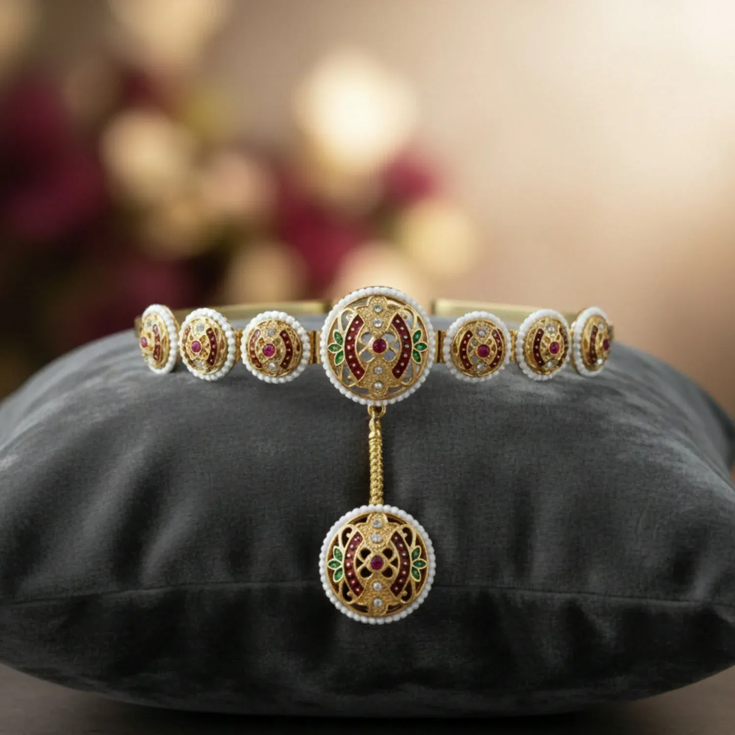 Premium Sheshphool Matha Patti – Gold-Plated Antique Bridal Headpiece - Buy Online at Alikart