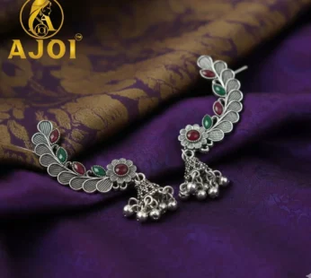 Gemstone Leaf Earrings – Royal Traditional Jhumka Design