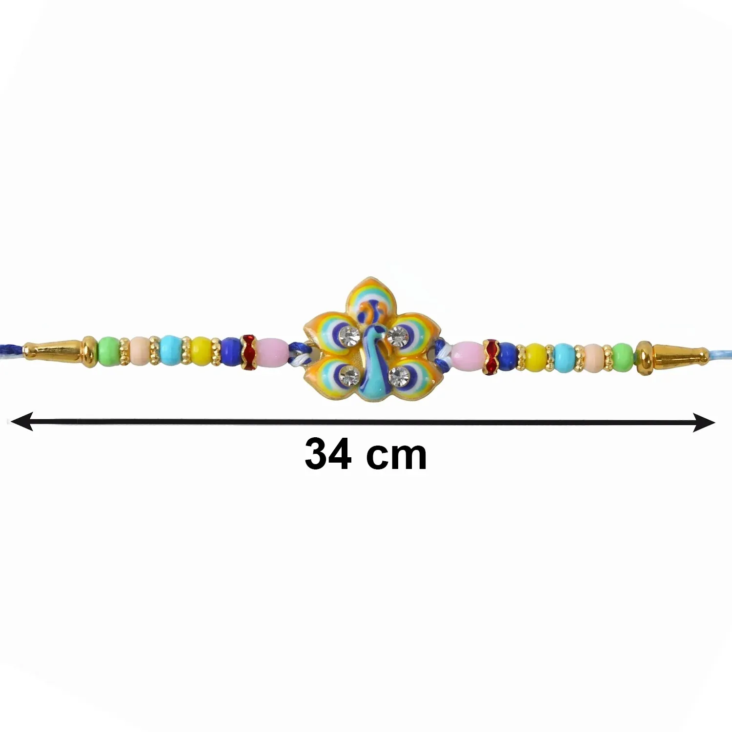 Rakshabandhan Peacock Feather Rakhi – Elegant Traditional Design - Detailed Feature View 5
