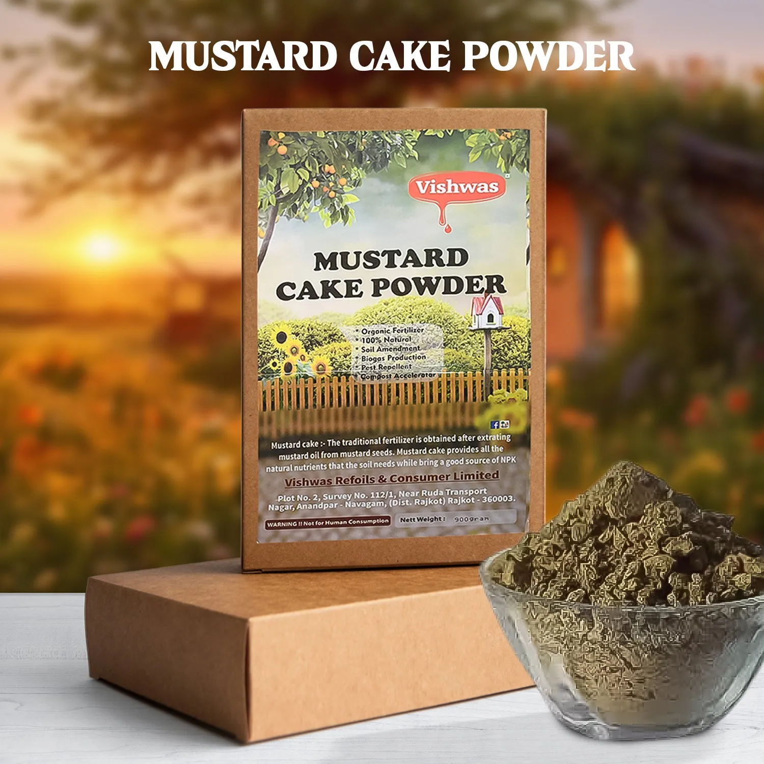 Premium Mustard Cake Fertilizer – Organic Plant Growth Booster 900gm - Buy Online at Alikart
