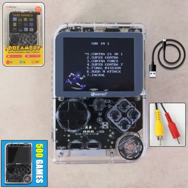 Retro Handheld Game Console – 500 Classic Games & TV Output