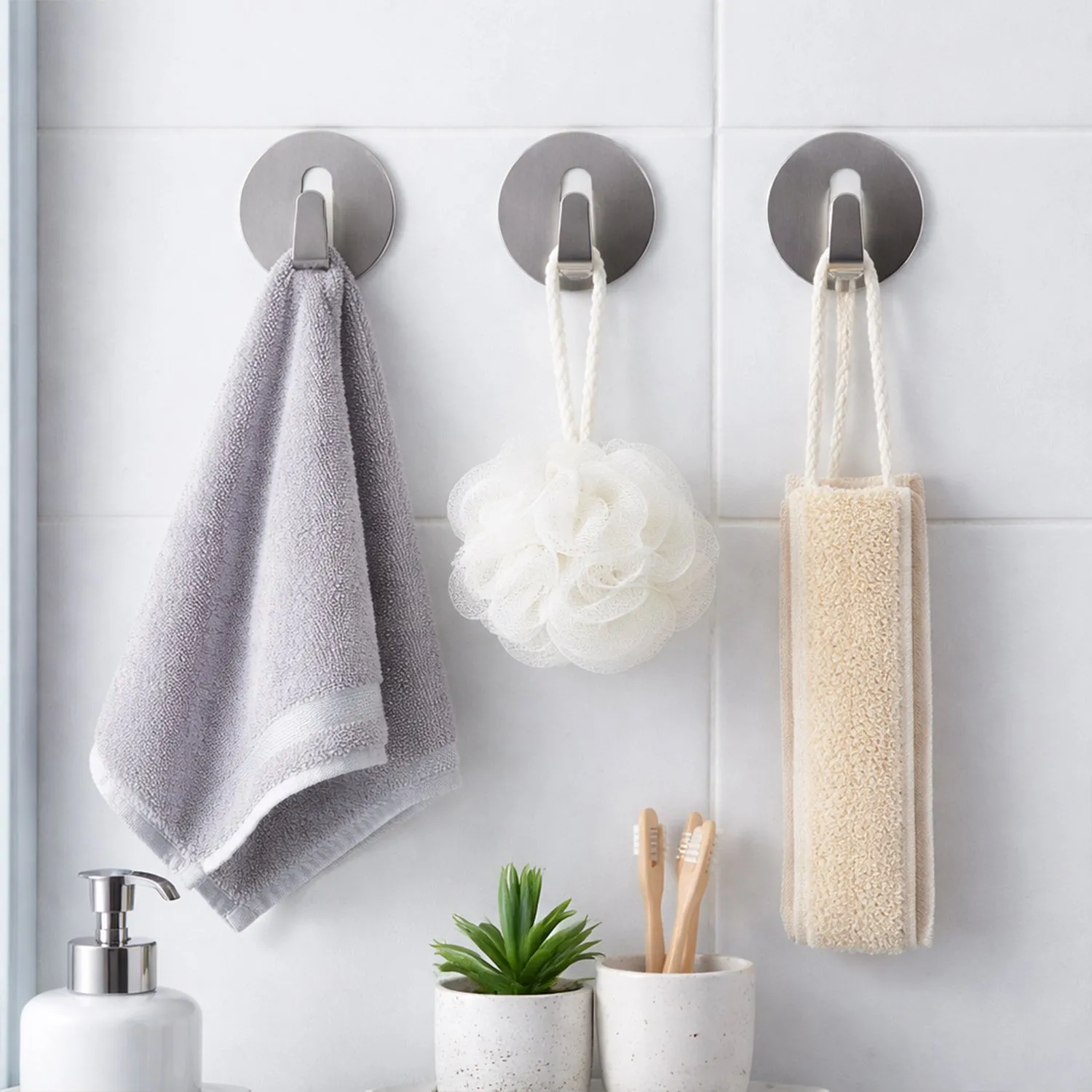 Premium Stainless Steel Hooks – Waterproof Self-Adhesive | GlimmerHome - Buy Online at Alikart