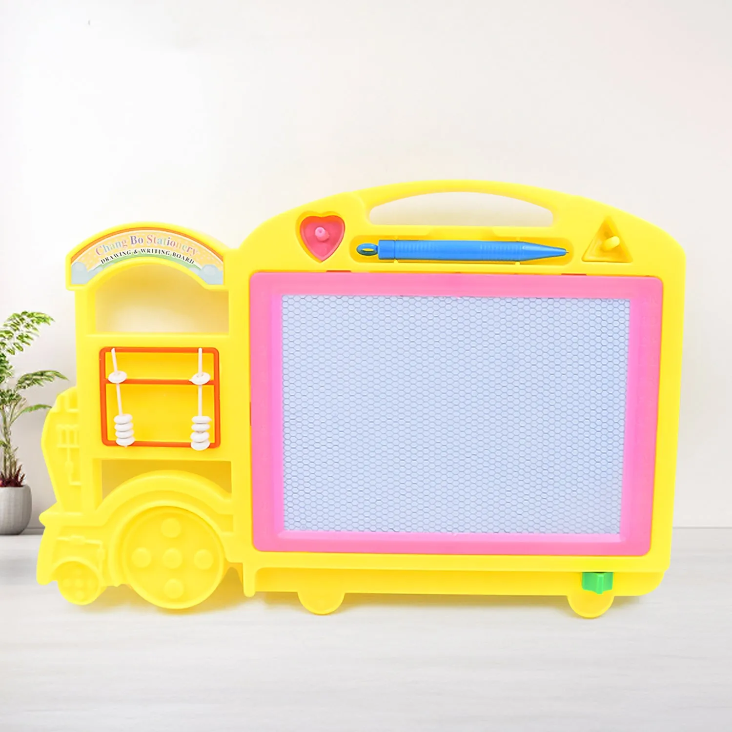 Kids Drawing Board – Bus Shape Erasable Slate | Inventive Play - Detailed Feature View 3