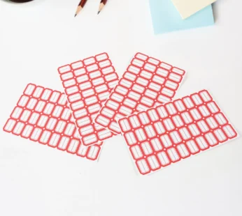 Red Border Label Stickers – Writable, Self-Adhesive 50 Sheets