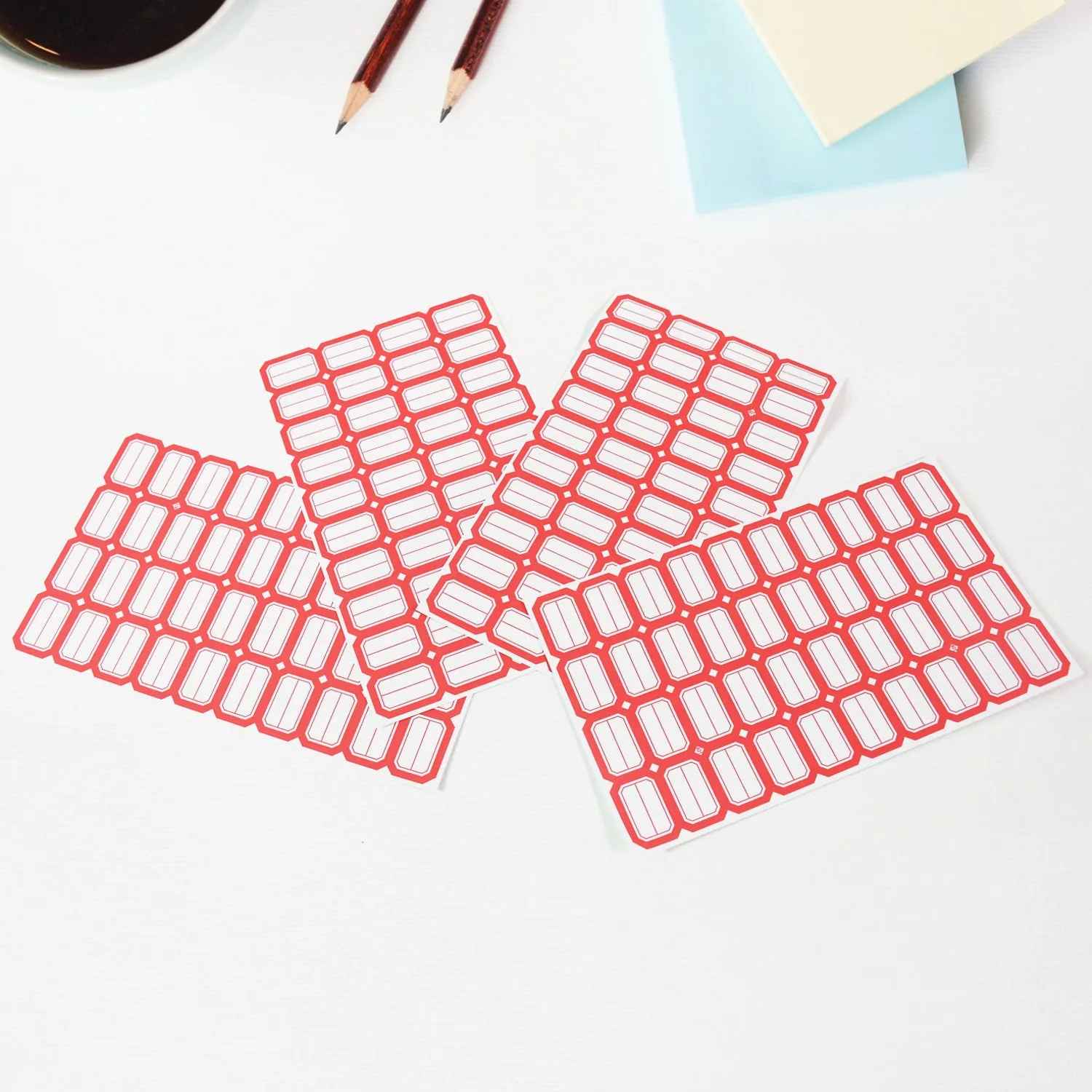 Premium Red Border Label Stickers – Writable, Self-Adhesive 50 Sheets - Buy Online at Alikart