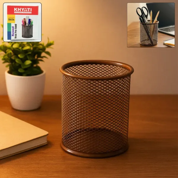 Metal Pen Stand – Durable Mesh Pencil Holder for Desk
