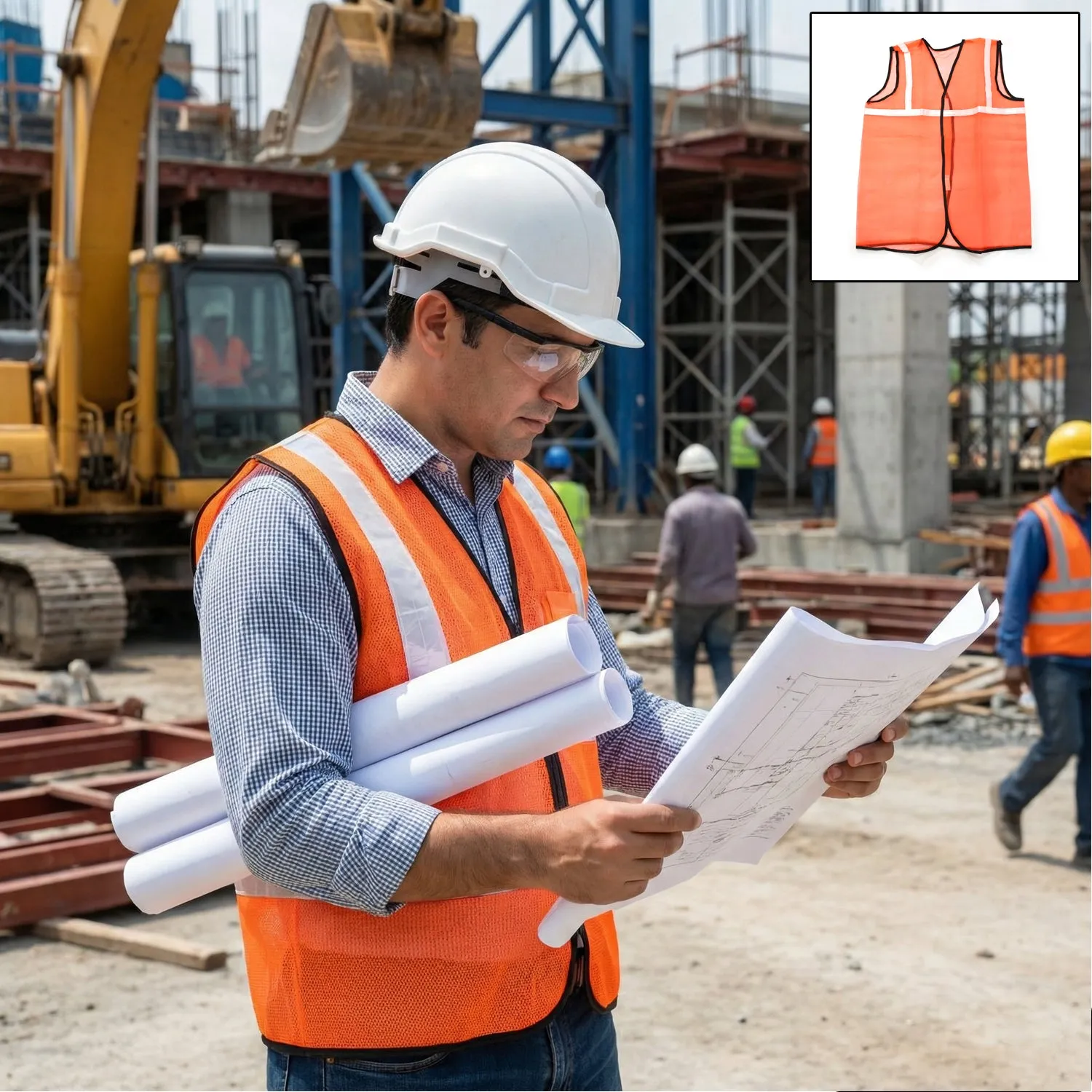 Premium Orange Safety Jacket – High Visibility Vest | Velvet Wheels - Buy Online at Alikart