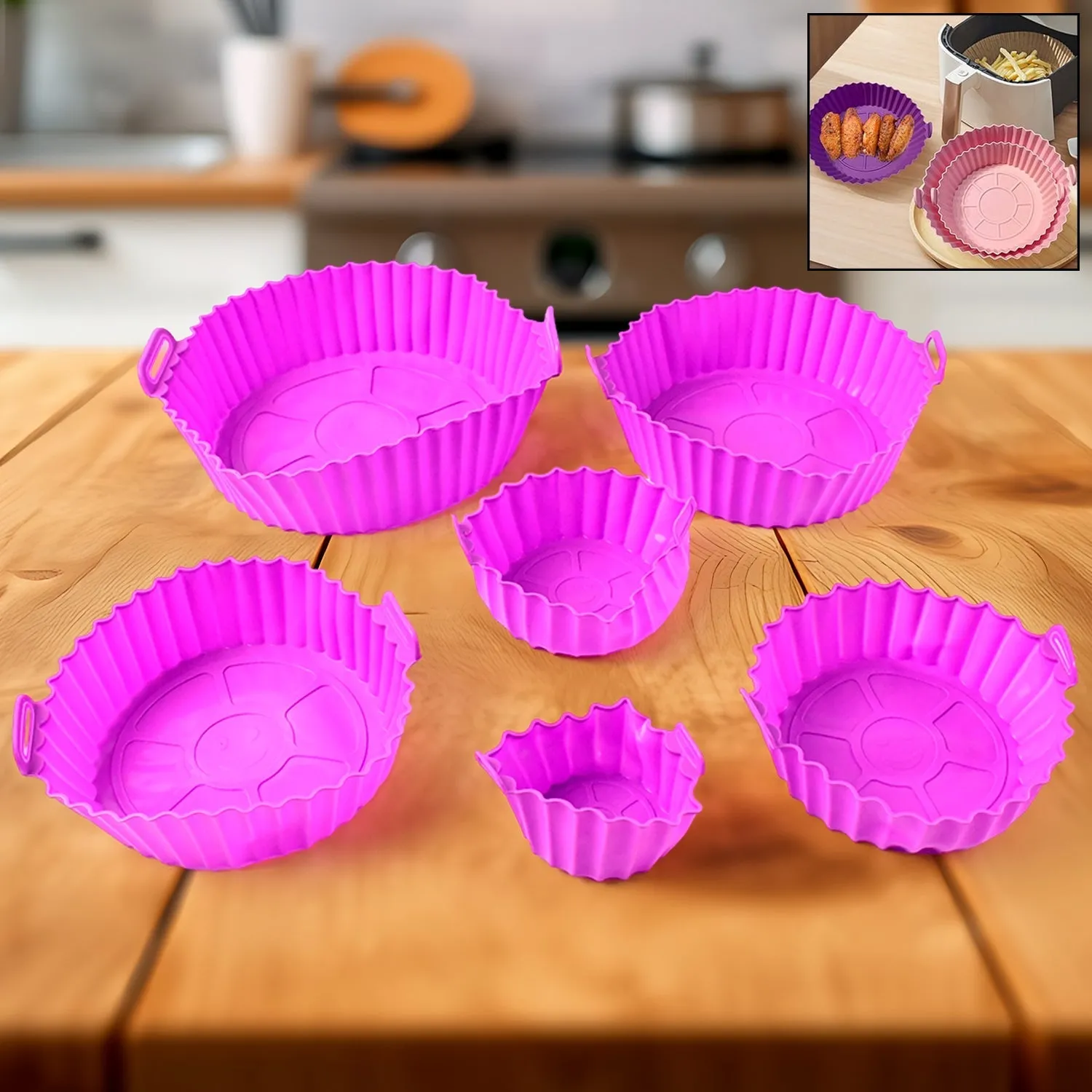 Premium Air Fryer Silicone Pot with Handles – Reusable 6 Pc Set - Buy Online at Alikart