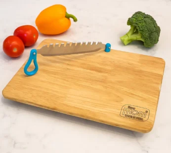 Wooden Cutting Board with Ergonomic Knife – Durable & Compact Set