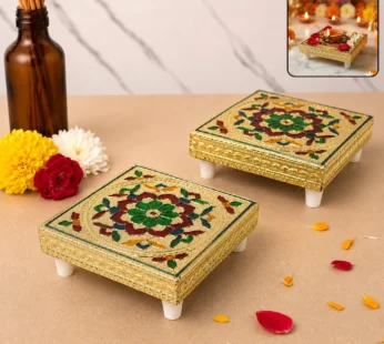 Wooden Pooja Chowki – Handicraft Bajot for Home Temple | Styleva