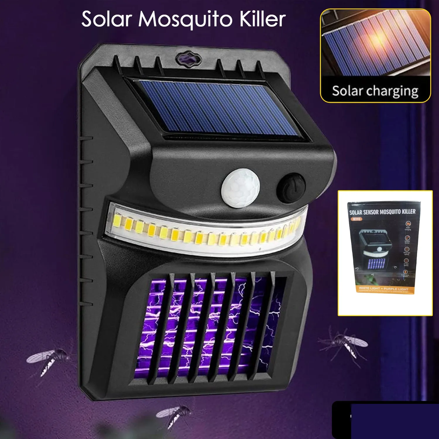 Solar Bug Zapper – 2-in-1 Motion Sensor Light | Garden Vera - Detailed Feature View 1