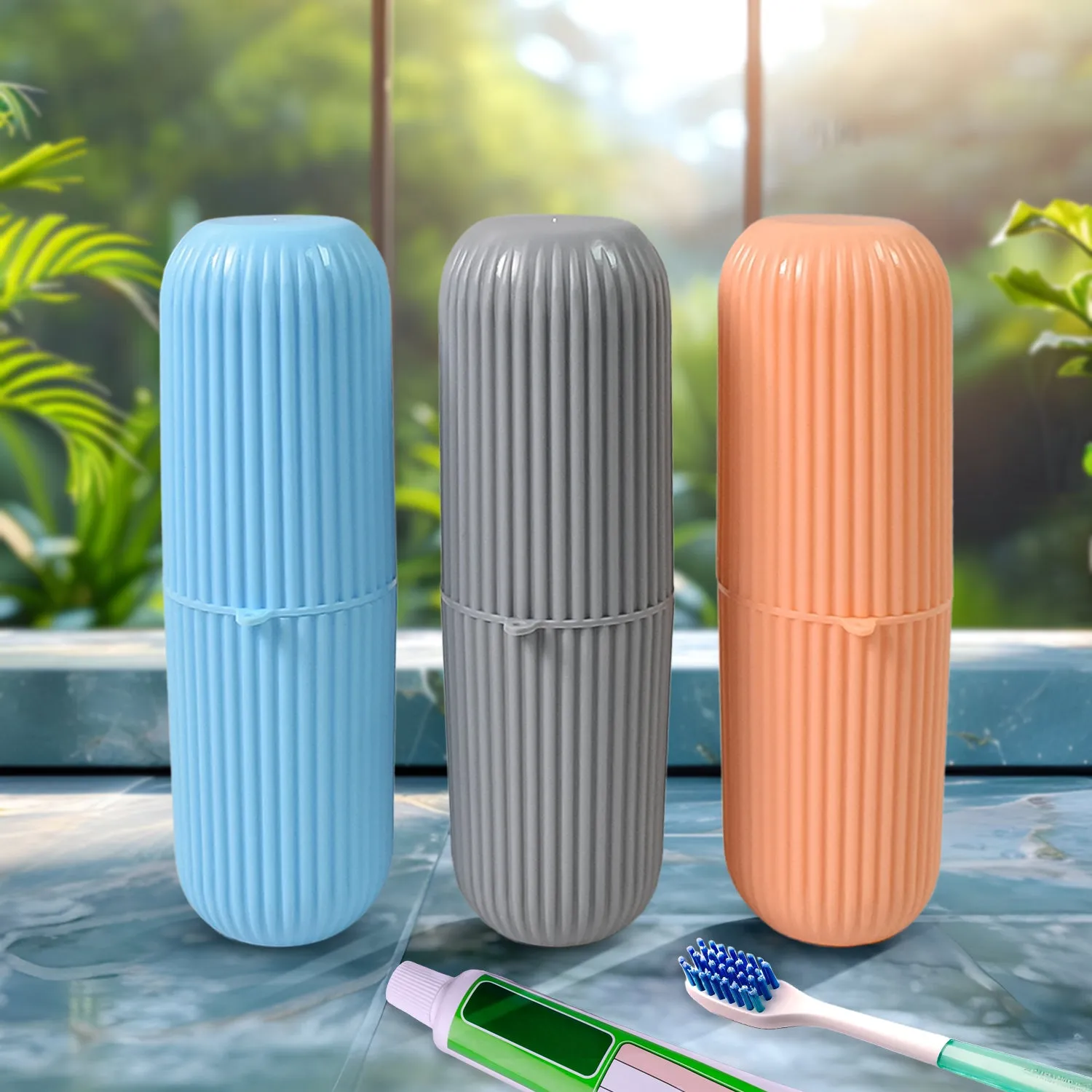 Premium Travel Toothbrush Holder – 3 Pc Multicolor Kit | Konvex - Buy Online at Alikart