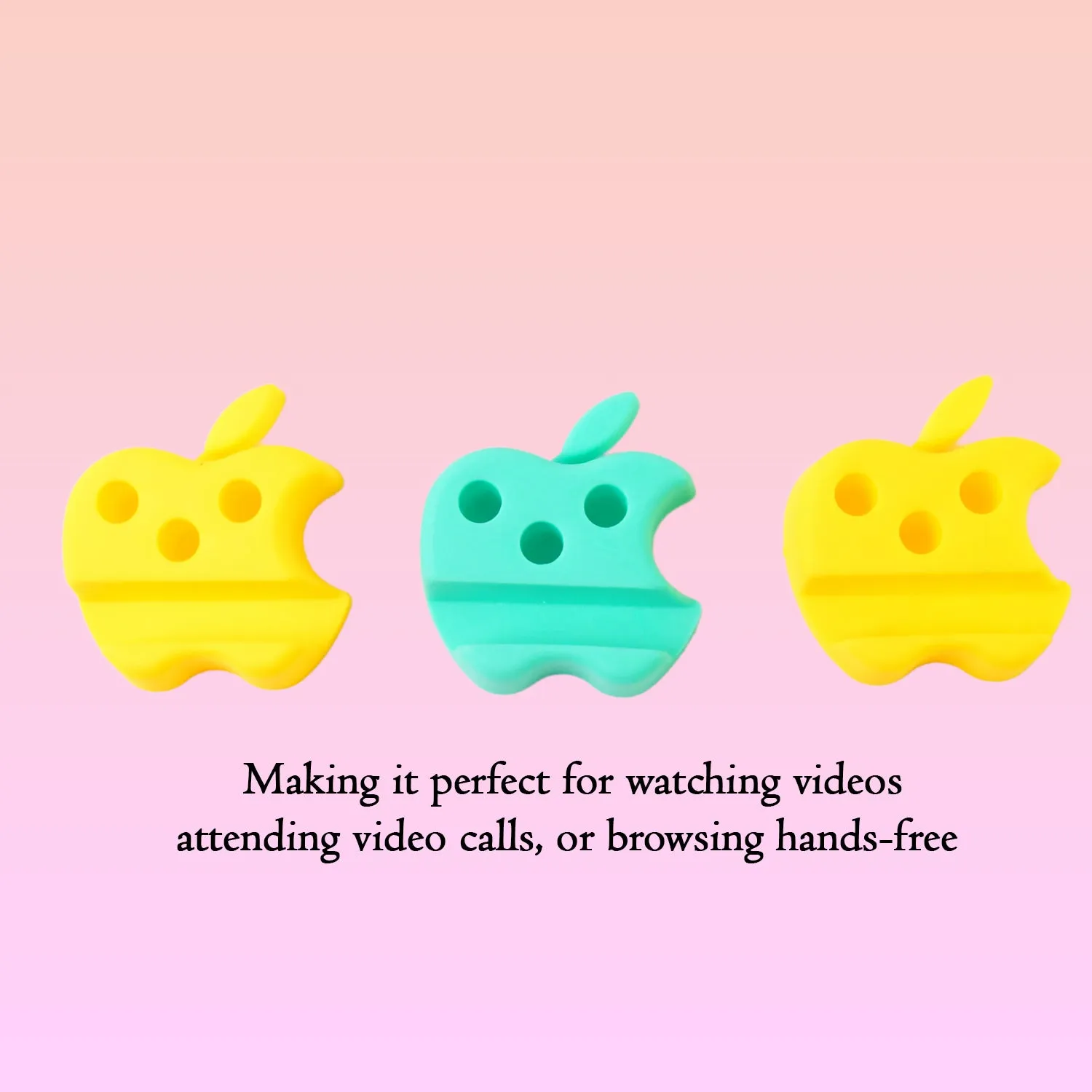 Mobile Stand with Pen Holder – Apple-Shaped Desk Organizer 3 Pc - Detailed Feature View 6