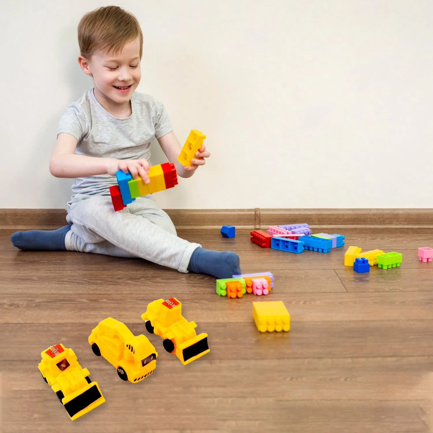 Premium Kids Construction Vehicle Set – 6 Pcs Pull-Back Toys | Little Blocks - Buy Online at Alikart