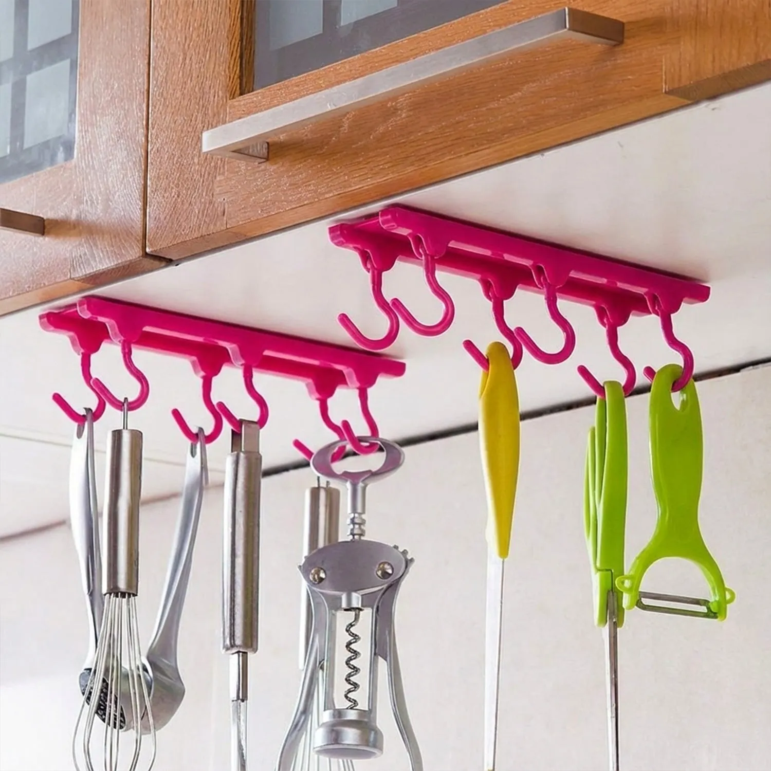Premium Multi-Purpose Hanging Organizer – 6 Durable Pink Hooks - Buy Online at Alikart