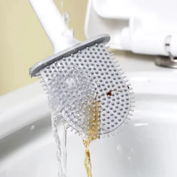 Silicone Toilet Brush – Wall-Mounted, Anti-Drip Cleaner | Velvet Wipe