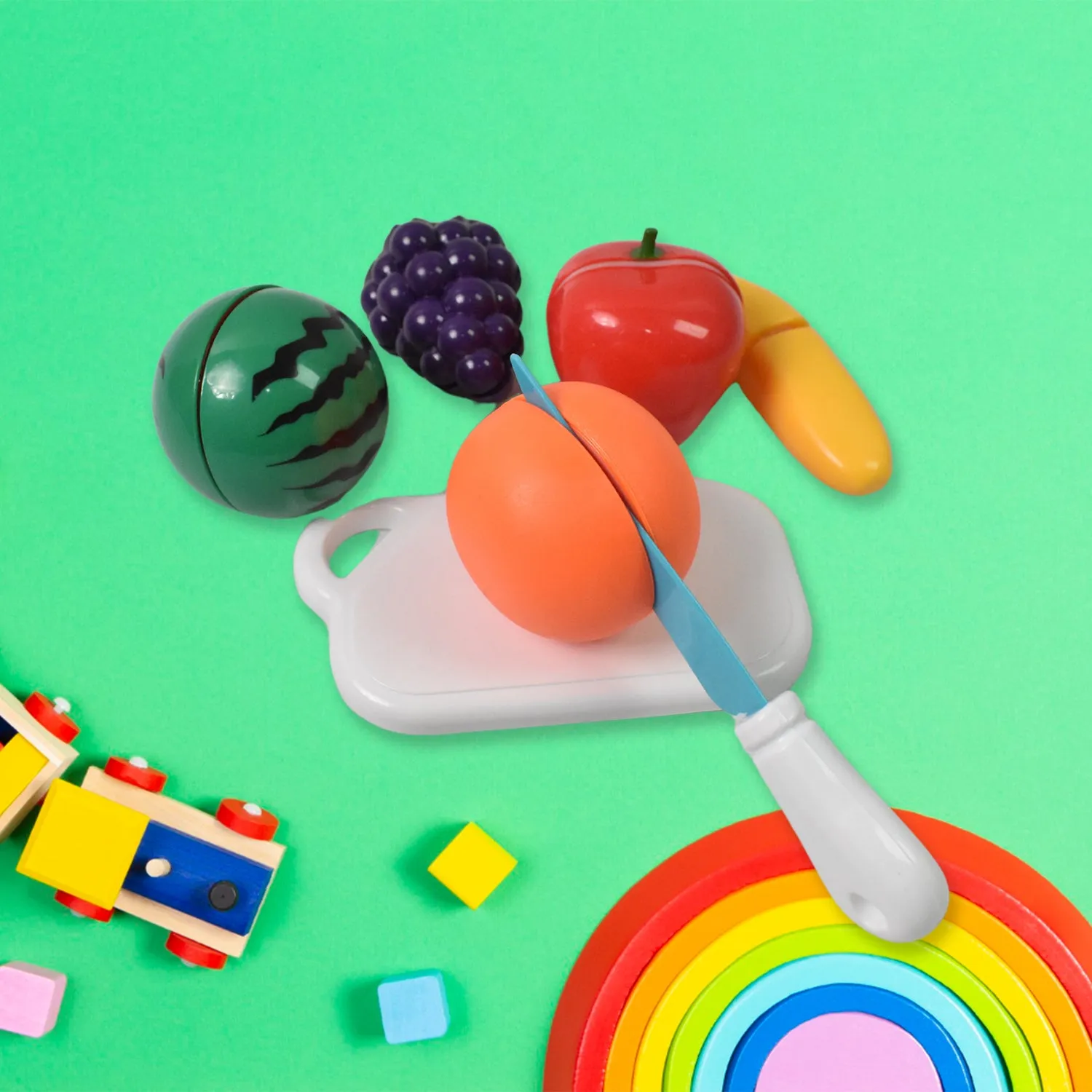 Premium Fruit Cutting Toy Set – Sliceable Play Food for Kids | Aditi - Buy Online at Alikart