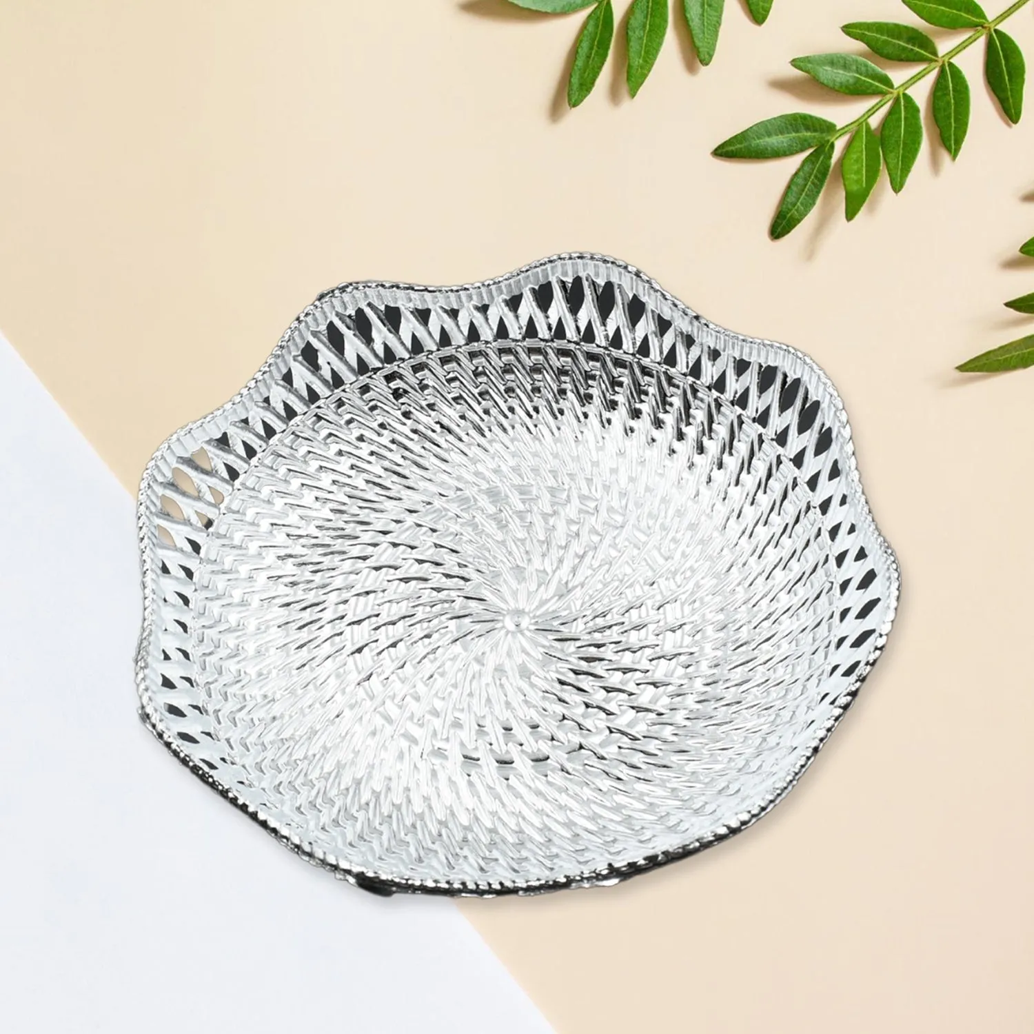 Premium Mukhwas Serving Tray – Durable Plastic, Traditional Round 18cm - Buy Online at Alikart