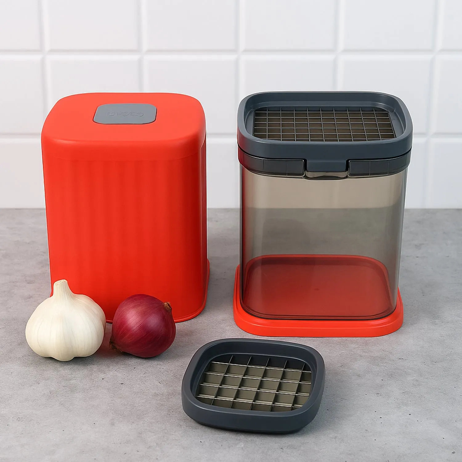 Premium Onion Chopper – Multipurpose Manual Press with Storage Box - Buy Online at Alikart