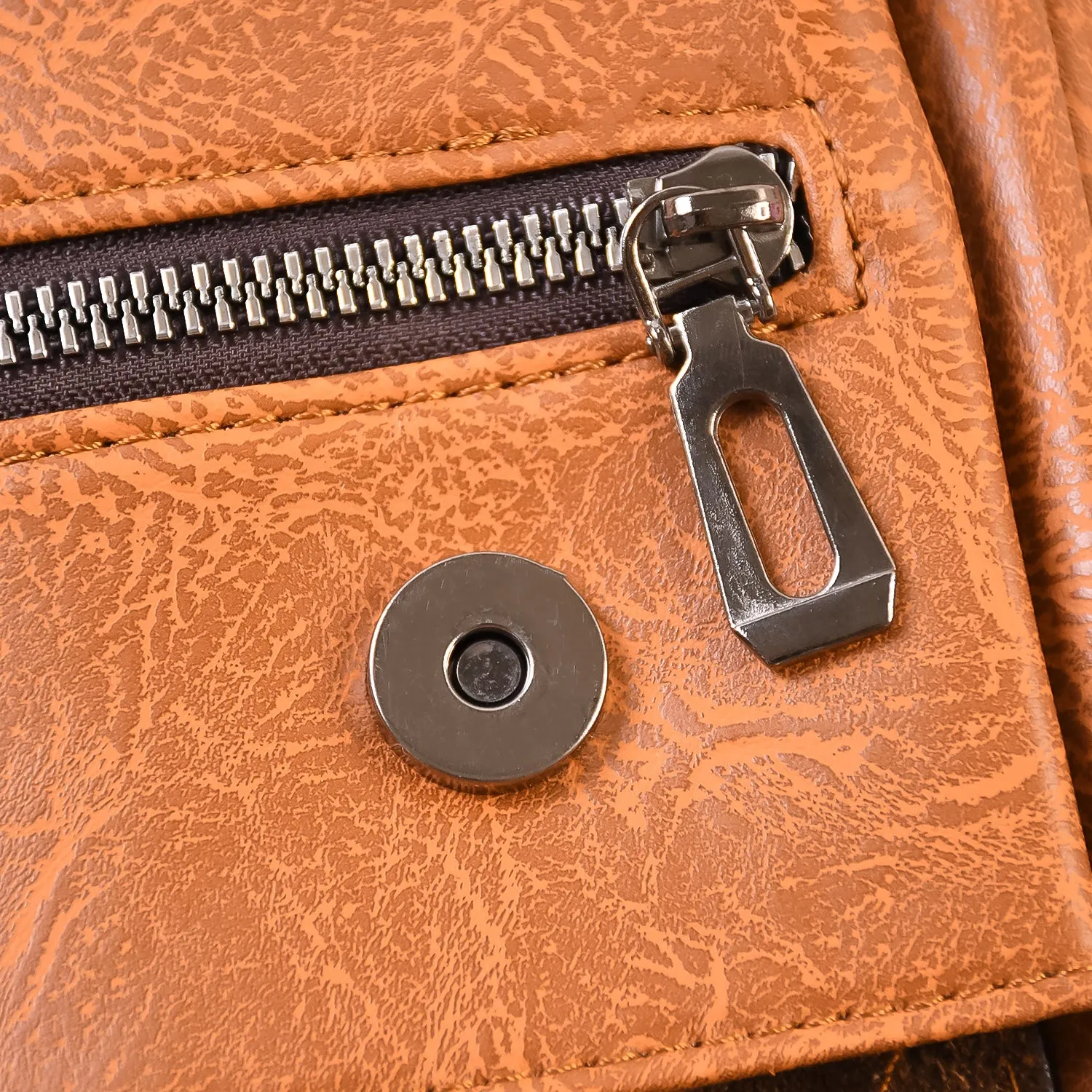 Faux Leather Laptop Messenger Bag – Durable & Stylish Briefcase - Detailed Feature View 3