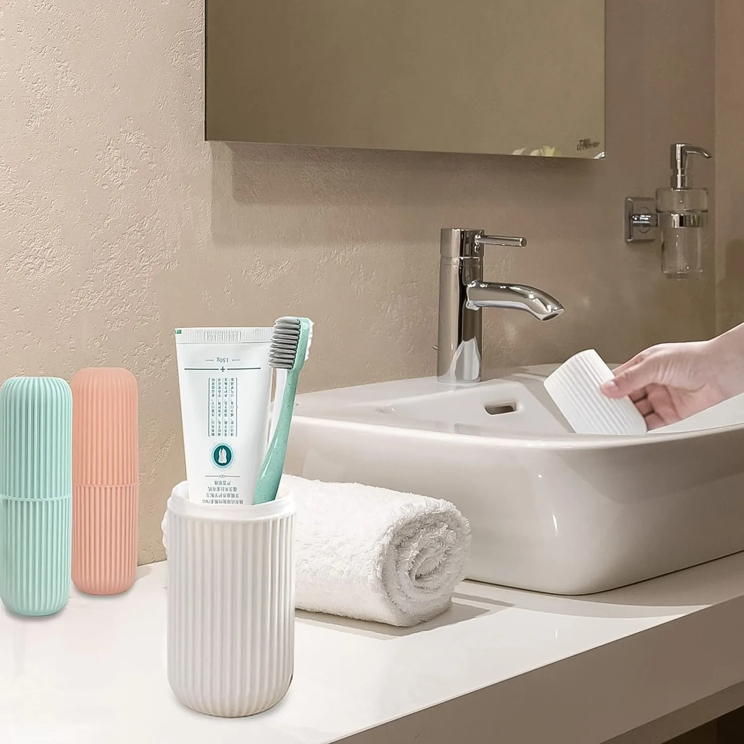 Travel Toothbrush Holder – 3 Pc Multicolor Kit | Konvex - Detailed Feature View 4