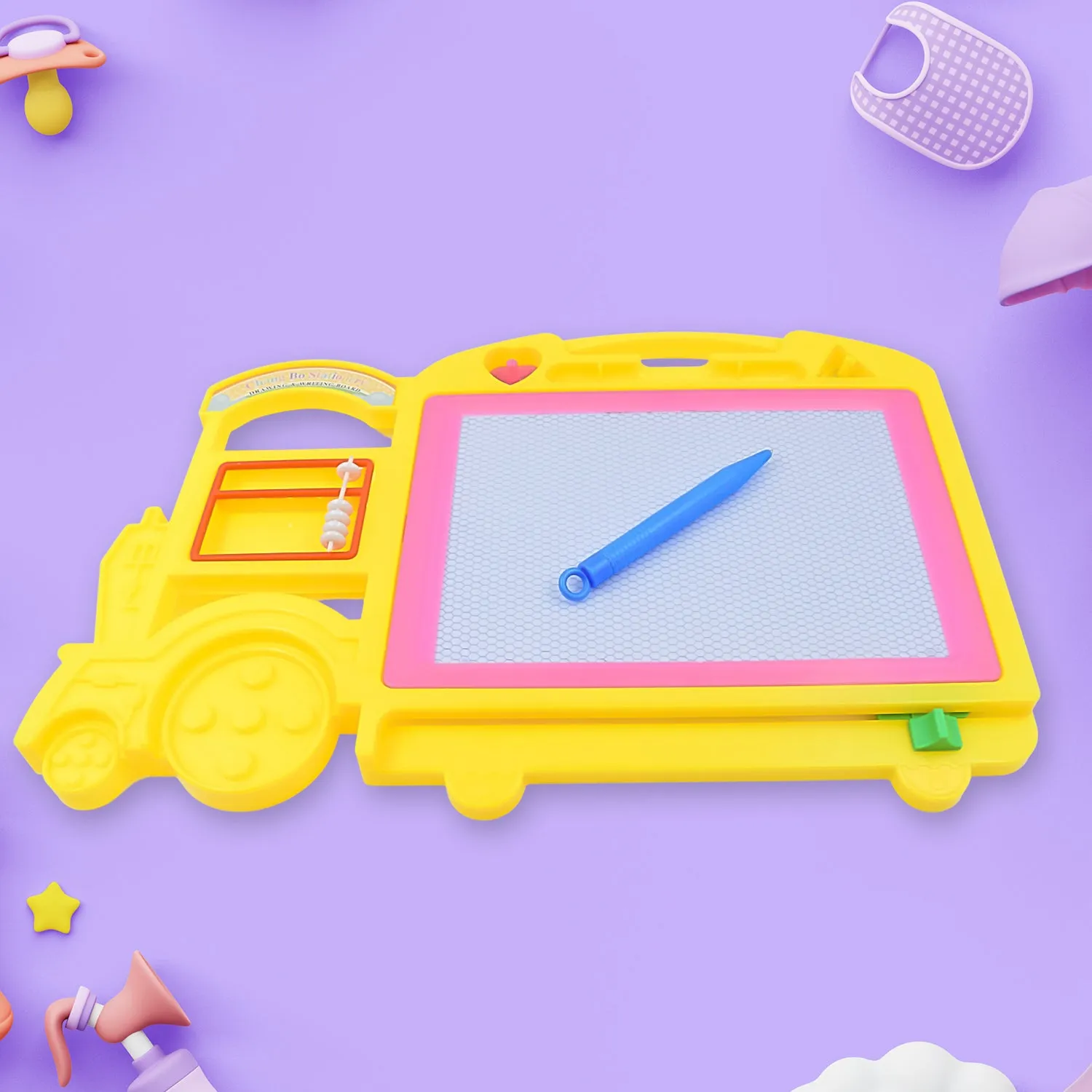 Premium Kids Drawing Board – Bus Shape Erasable Slate | Inventive Play - Buy Online at Alikart