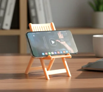 Mini Chair Mobile Stand Holder – Foldable & Portable Peach Phone Stand