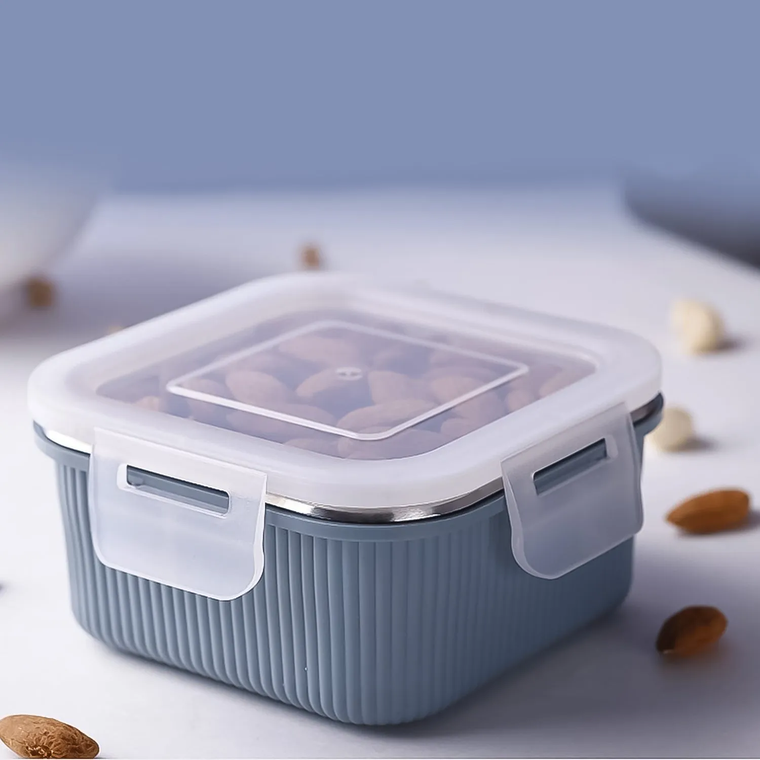 Square Stainless Steel Food Storage Container – 400ml Airtight - Detailed Feature View 2