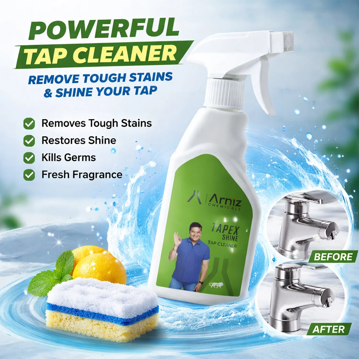 Multipurpose Tap Cleaner Spray – Removes Tough Stains & Builds Shine - Detailed Feature View 4
