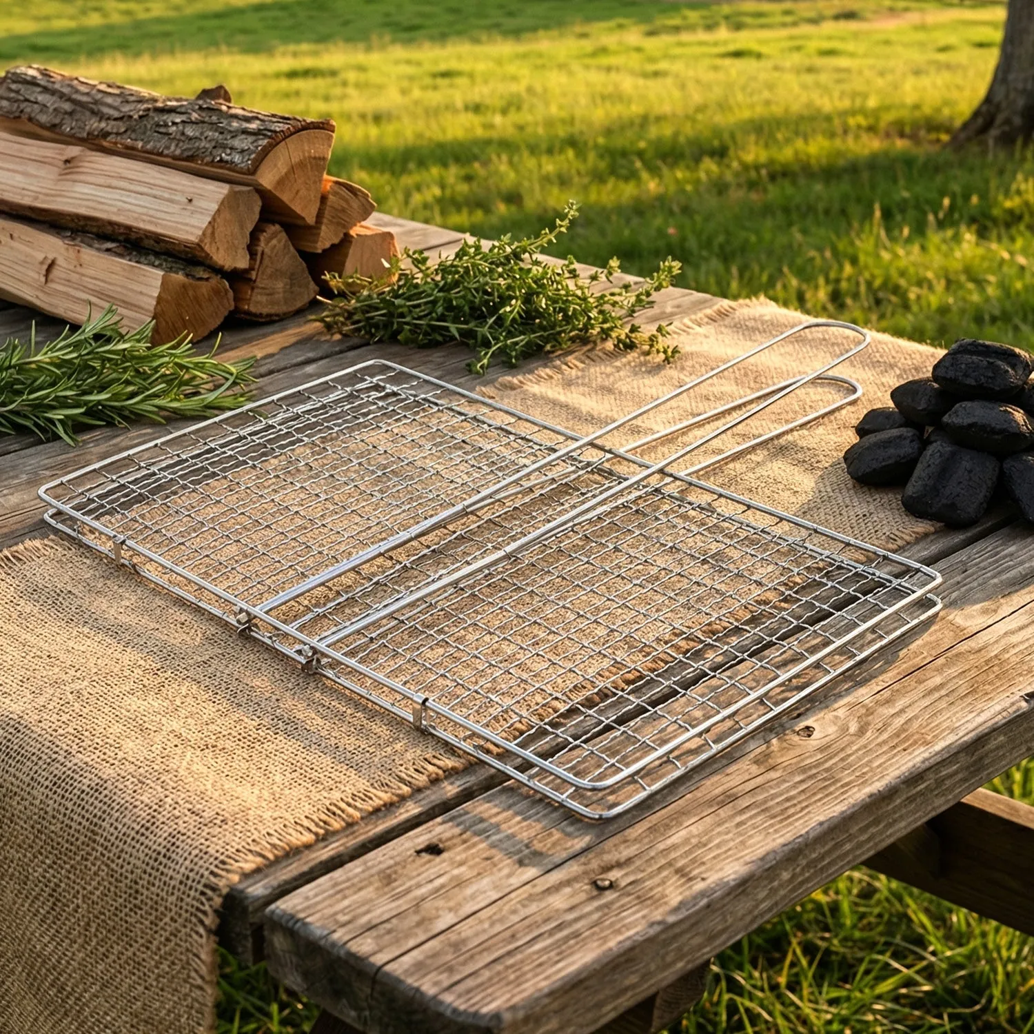 Heavy-Duty Stainless Steel BBQ Grill Basket – Long Handle & Durable Construction - Detailed Feature View 6