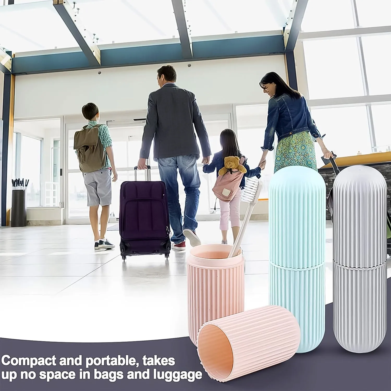 Travel Toothbrush Holder – 3 Pc Multicolor Kit | Konvex - Detailed Feature View 6