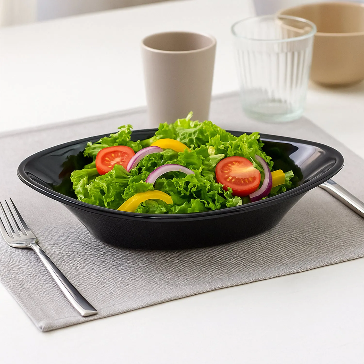 Black Plastic Marin Serving Bowl – Oval Deep and Durable - Detailed Feature View 3
