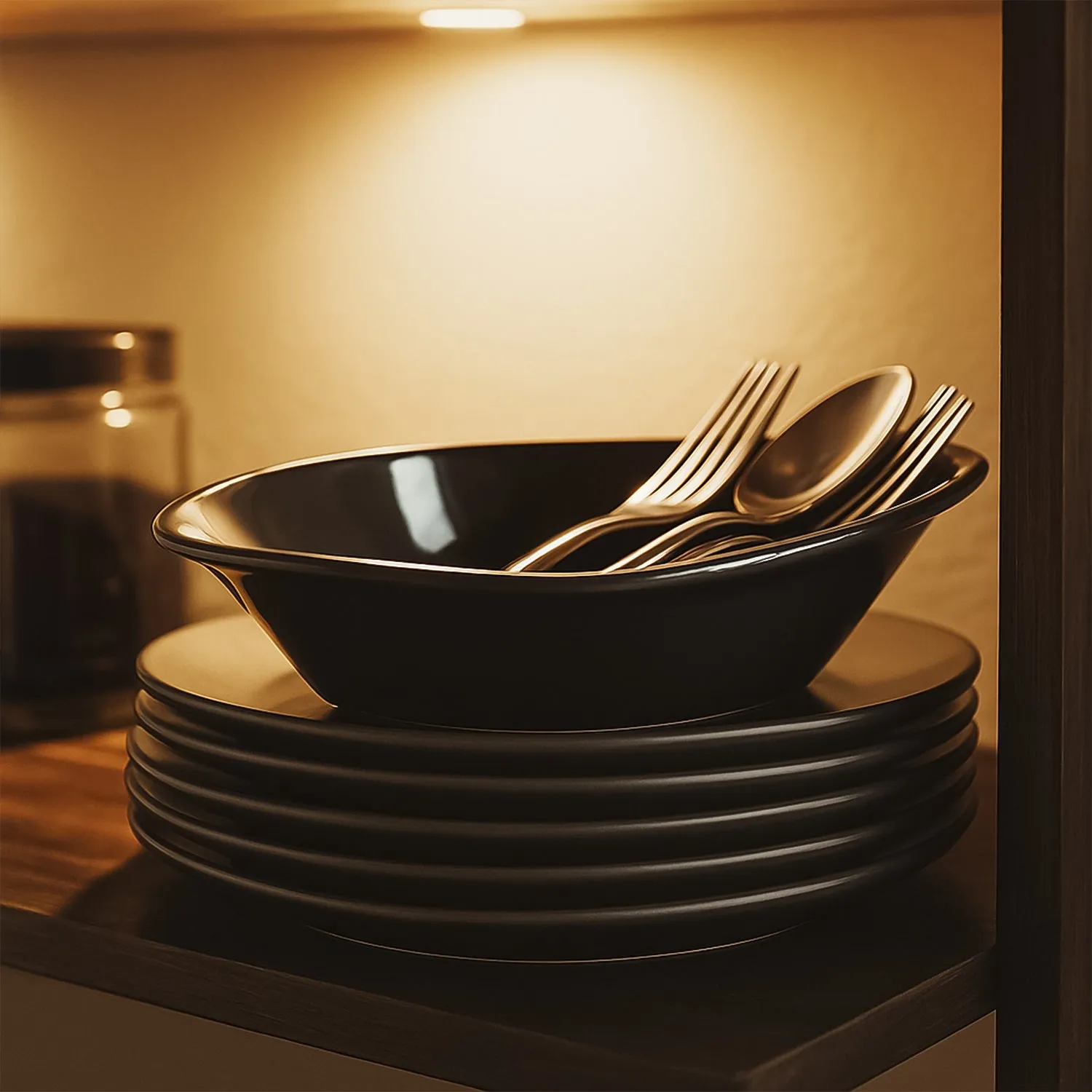 Black Plastic Marin Serving Bowl – Oval Deep and Durable - Detailed Feature View 5