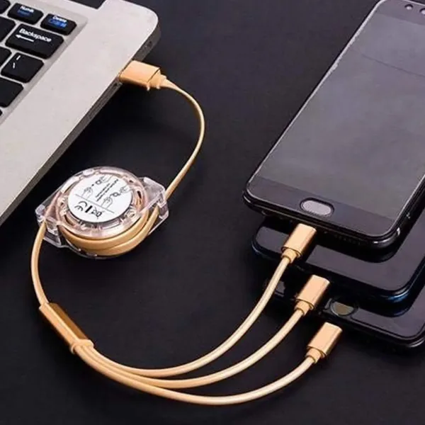 Retractable 3-in-1 Charging Cable – Universal Multi-Device | Gambit