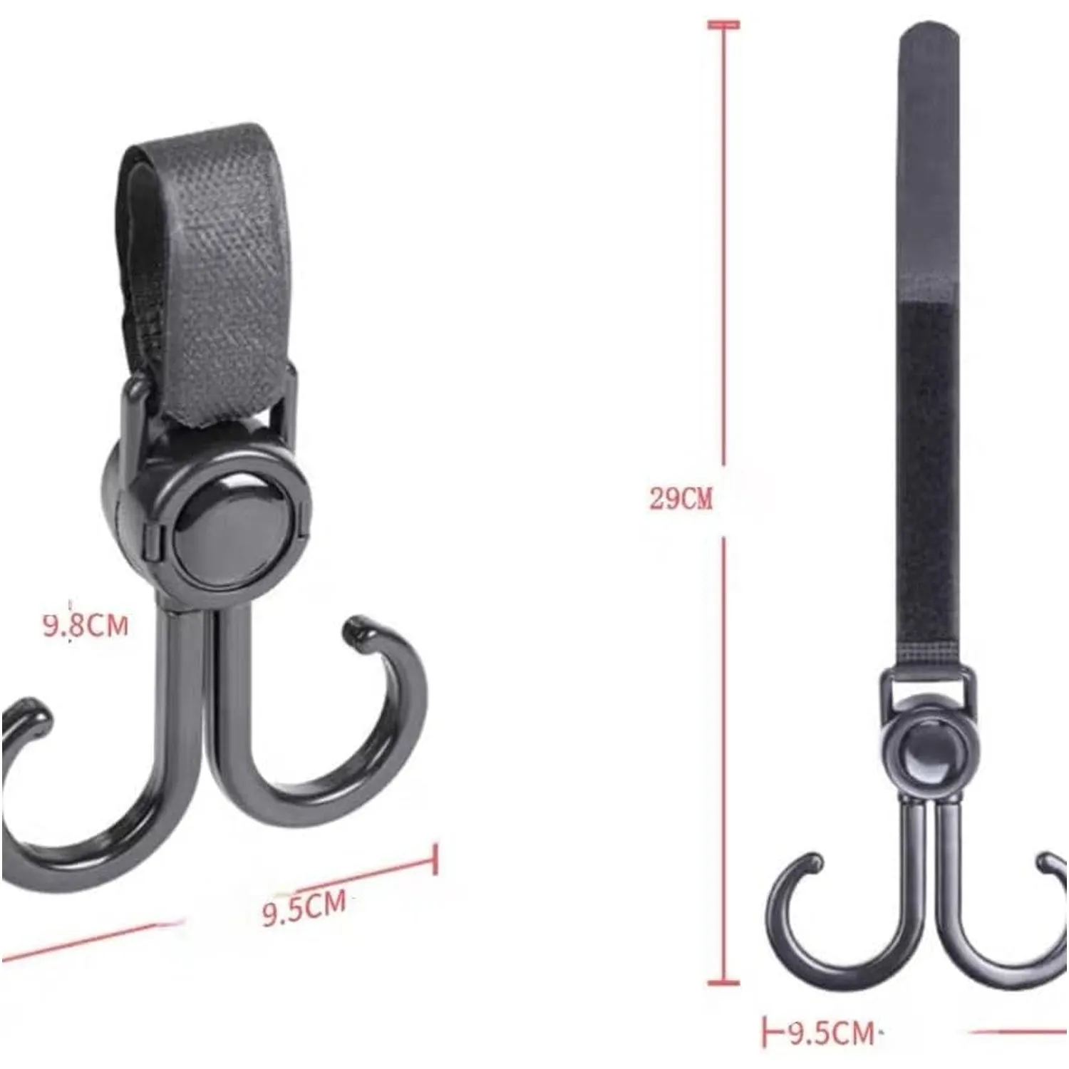 Stroller Hook – 360° Rotating Multi-Purpose Bag Hanger | GlimmerHome - Detailed Feature View 4
