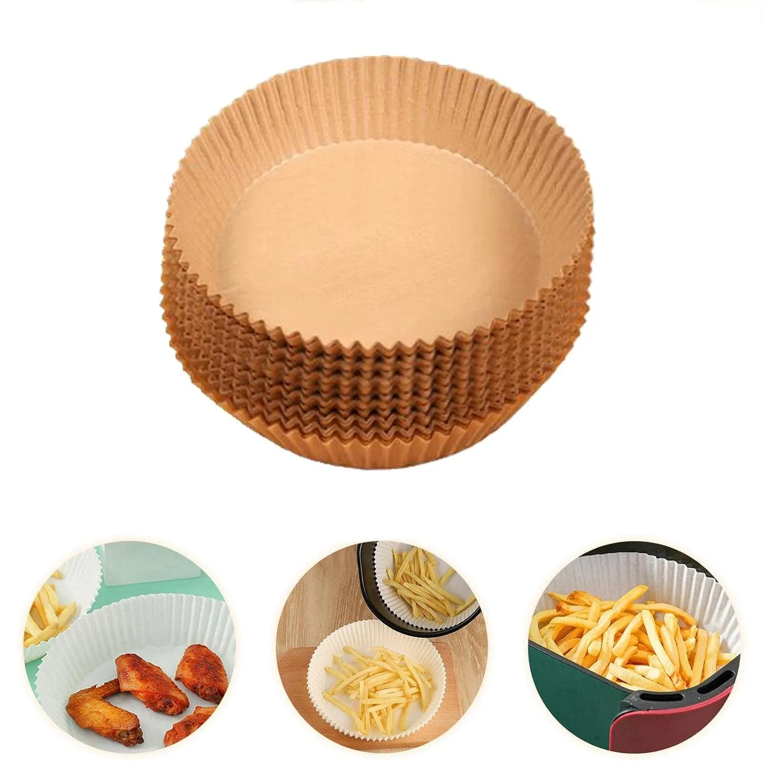 Air Fryer Liners – Round Disposable Parchment (50 Pcs) | Dabster - Detailed Feature View 3
