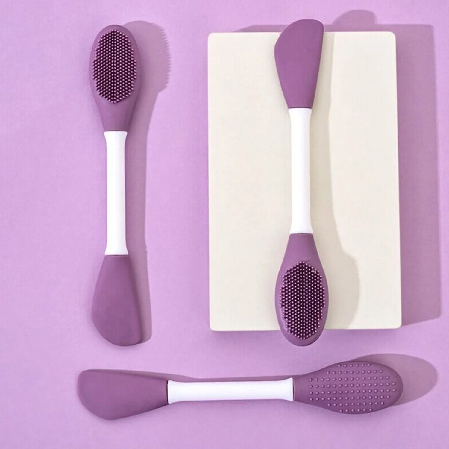 Premium Double-Headed Silicone Mask Brush – Facial Cleansing & Application | GlowForm - Buy Online at Alikart