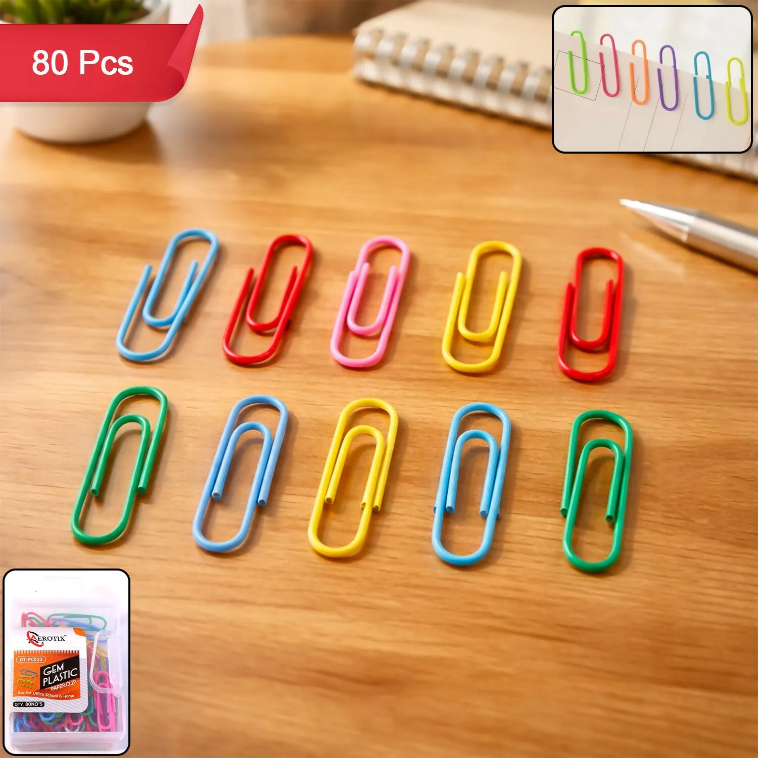 Premium Multi-Color Vinyl Coated Paper Clips – Durable & Rust-Resistant Set - Buy Online at Alikart