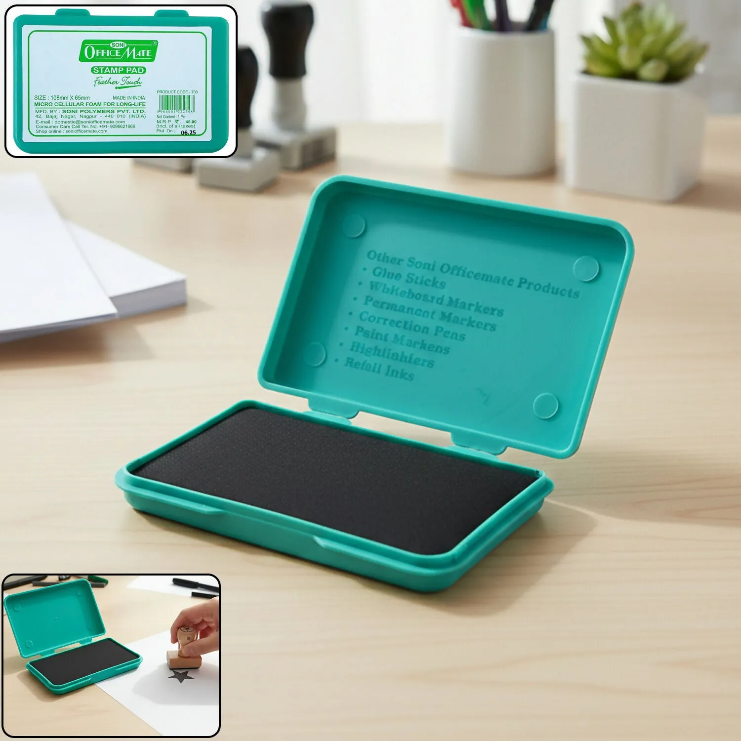 Premium Stamp Pad – Rich Ink & Microcellular Foam for Clear Impressions - Buy Online at Alikart