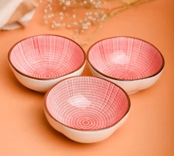 100Ml Red Bowl Set Of 3