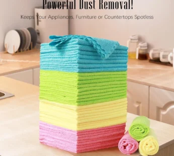 Super Absorbent Microfiber Dish Cloths – Reusable Kitchen & Home Cleaning Towels (BUY 10 GET 10 FREE | Random colors)